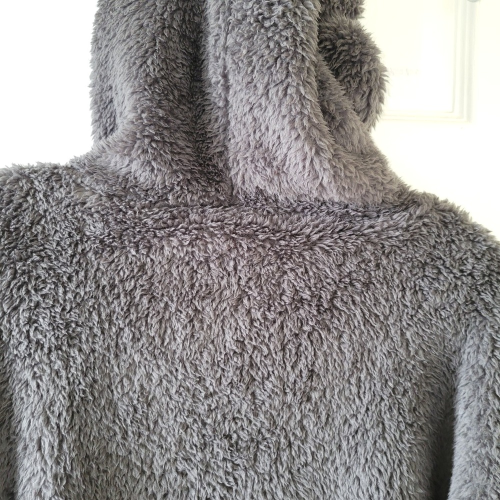 Noracora Plush Fleece Cat Hoodie XXL 1/4 Zip Pouch Pocket Dolman Sleeve Gray - Picture 14 of 15